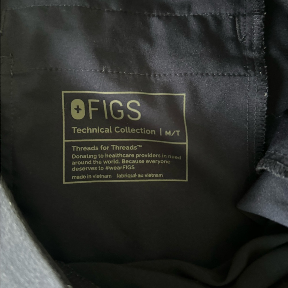 FIGS Scrub Pants Jogger Navy Medium Tall M/T Yellow Accent Multi Pocket - Picture 4 of 5